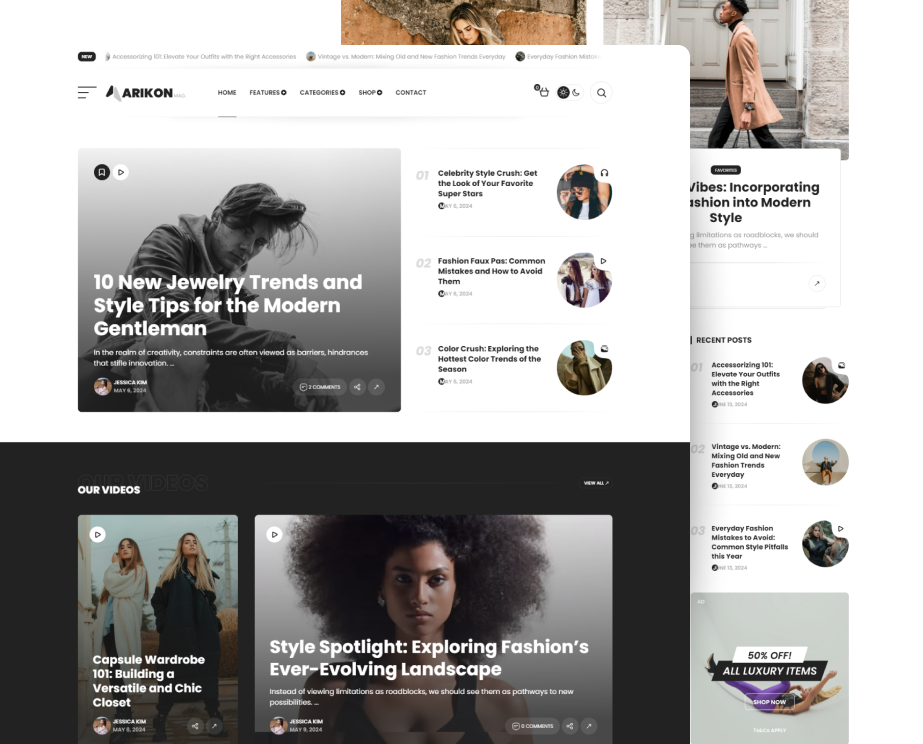 Arikon – A Responsive WordPress Blogging & Magazine Theme