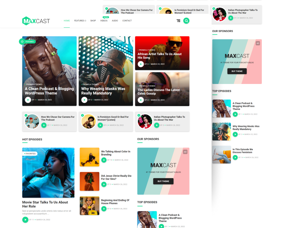 MaxCast – A WordPress Podcasting & Blogging Theme