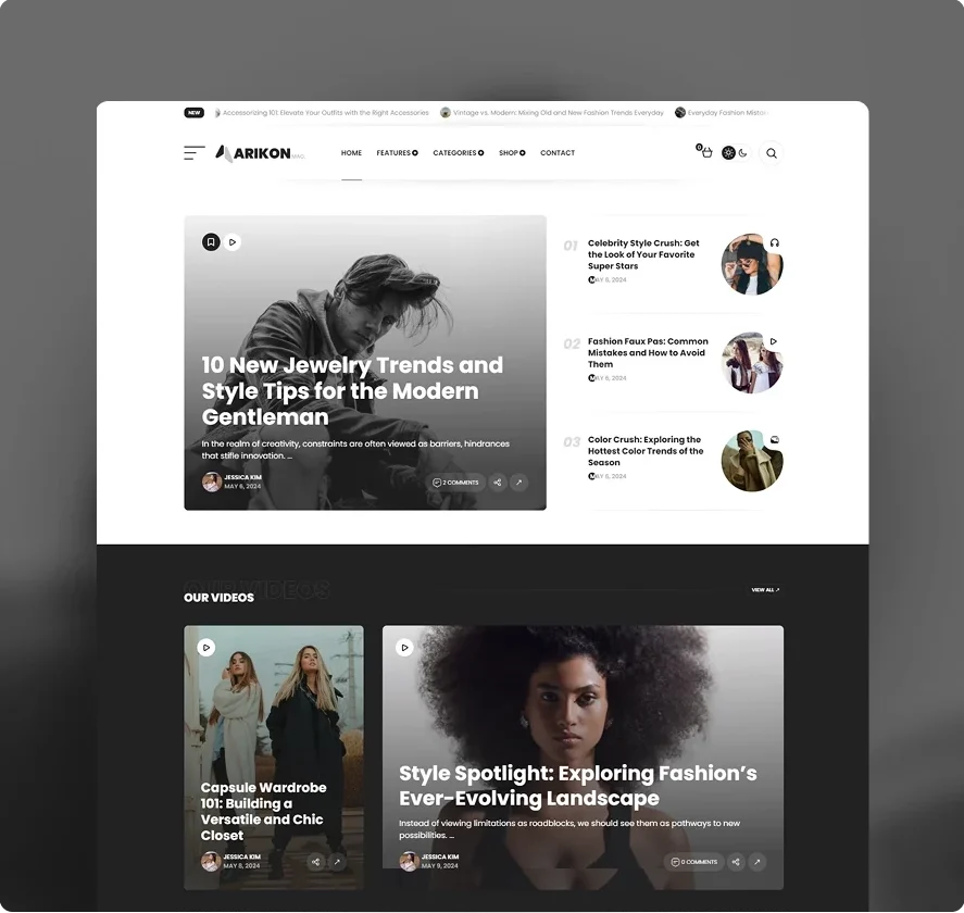 Arikon – A Responsive WordPress Blogging & Magazine Theme