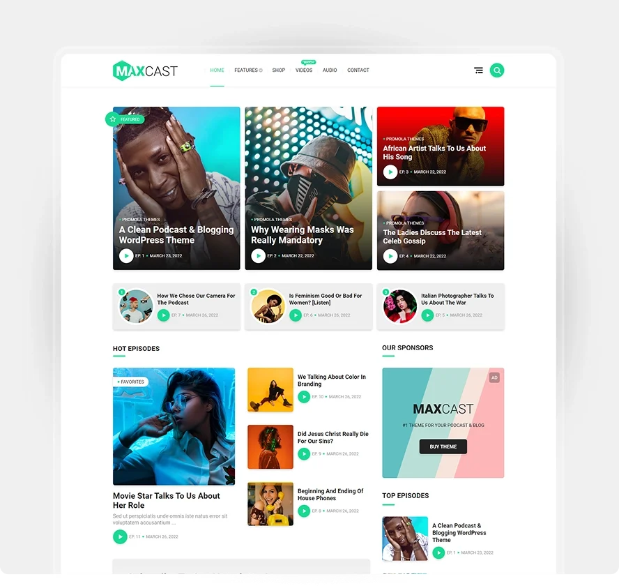 MaxCast – A WordPress Podcasting & Blogging Theme