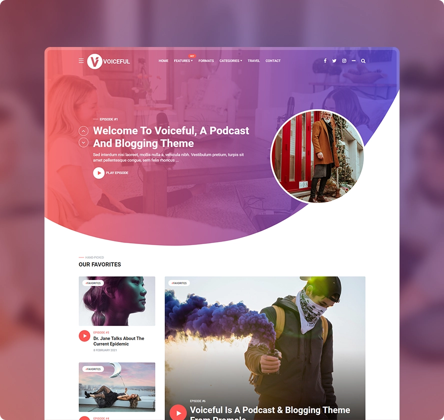 Voiceful – A Podcast / Blogging WordPress Theme