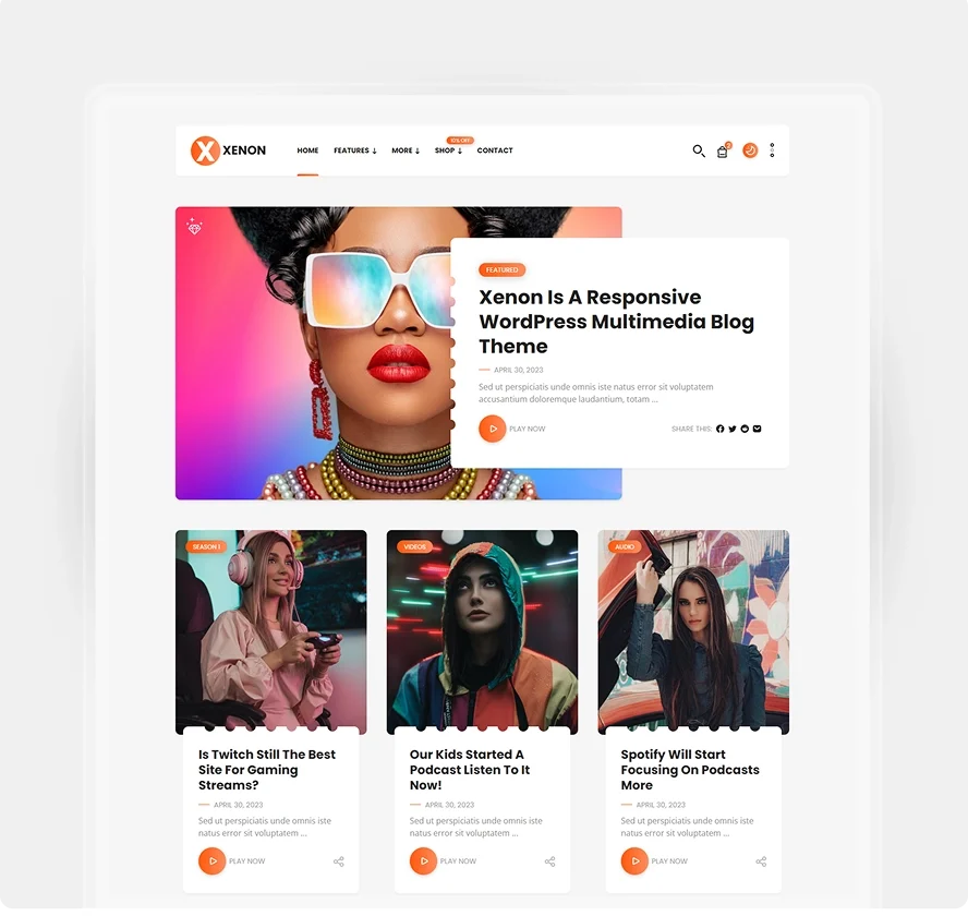 Xenon – Audio / Video Podcast & Blog WordPress Theme